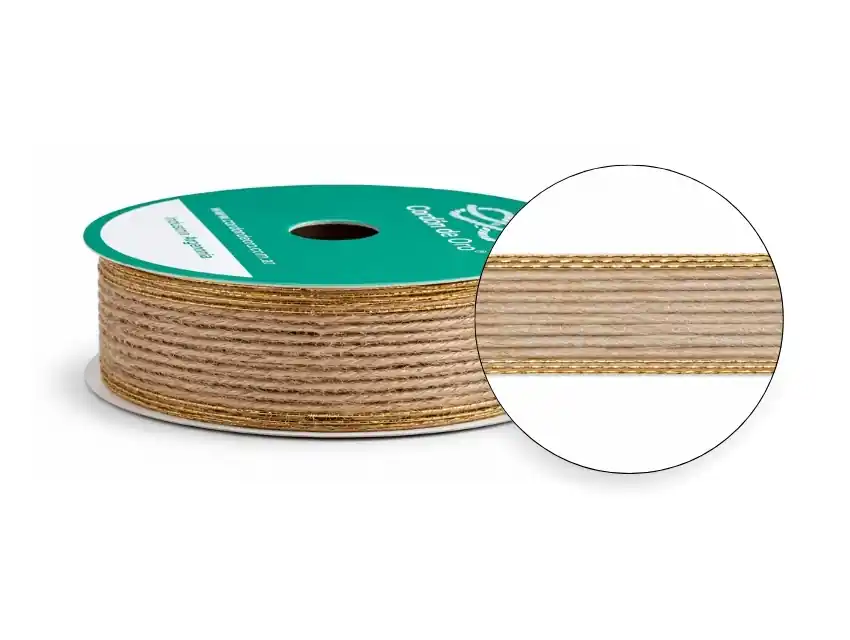 CINTA ADVENTUS CORDON DE ORO 25MM X 10MTS